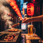 أجواء الطعام اليابانية في مارس: ساكورا، ياكيتوري، وإيزاكايا